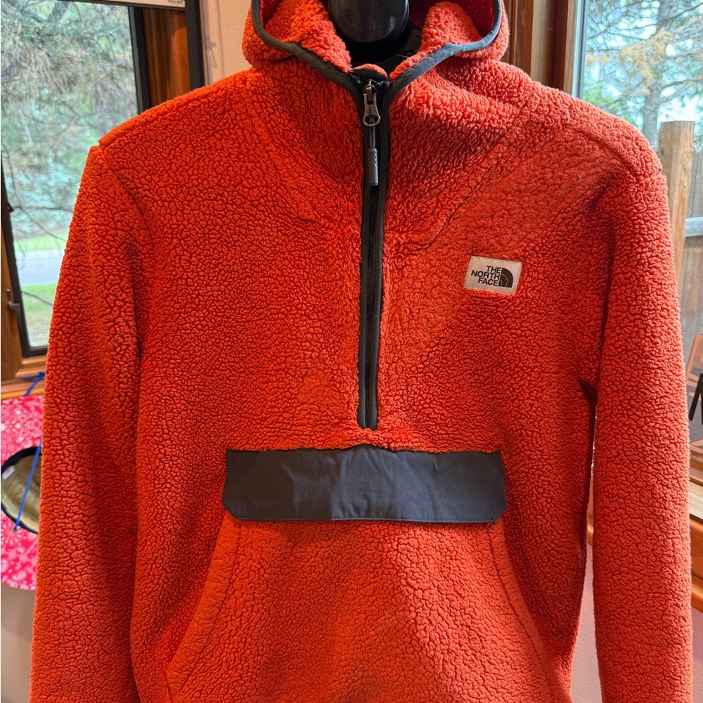 The North Face Red Sherpa Half-Zip Hoodie